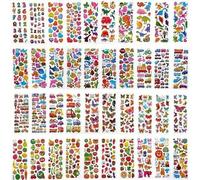 Shein 250/500 piezas Pegatinas de diseños diversos, incluyendo opciones 3D, letras, números, mariposas, peces, dinosaurios y talla grande rompecabezas de pe