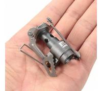 Shein 25g Hornillo de camping de aleación de titanio ultraligero, hornillo de picnic súper ligero, hornillo de bolsillo integrado, adecuado para senderismo,