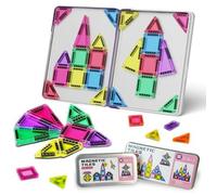 Shein 26/38 piezas Kit de viaje magnético mini con caja de almacenamiento de hierro - Juguetes portátiles de ladrillos de construcción STEM para niños de 3