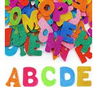 Shein 26/52 piezas de pegatinas de letras de espuma brillante de varios colores, pegatinas autoadhesivas de alfabeto A-Z, pegatinas de manualidades DIY