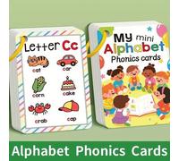 Shein 26 piezas Tarjetas del Alfabeto Inglés ABC, Tarjetas Fonéticas Naturales, Tarjetas de Bolsillo con Pronunciación de las 26 Letras Inglesas, Tarjetas d
