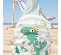 Shein 260GSM Capa con capucha de microfibra ultra suave para niños, diseño de impresión clásica, unisex, altamente absorbente, a prueba de , ligero y portát