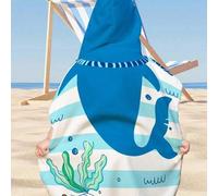 Shein 260GSM Capa con capucha de microfibra ultra suave para niños, diseño de impresión clásica, unisex, altamente absorbente, a prueba de , ligero y portát