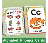 Shein 27 piezas Tarjetas didácticas de pronunciación del alfabeto en inglés | Tarjetas didácticas coloridas de pronunciación del alfabeto y alfabeto fonétic