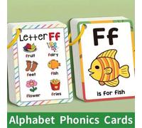 Shein 27 Tarjetas de pronunciación del alfabeto en inglés | Tarjetas flash de pronunciación del alfabeto y alfabeto fonético coloridas para niños, desarroll