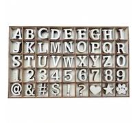 Shein 270 piezas de letras del alfabeto de madera de 1 pulgada, números de madera, símbolos en blanco de madera, corazones, estrellas y huellas de animales