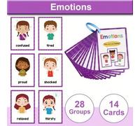 Shein 28 grupos de tarjetas didácticas de aprendizaje de palabras en inglés sobre emociones y sentimientos para la educación de niños