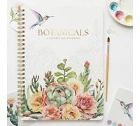 Shein (28 páginas/300g papel especial/191g/sin pincel) Libro de pintura de acuarela para principiantes, cuaderno de trabajo botánico y floral con guía paso