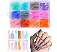 Shein 294 piezas/Caja Kit de Puntas de Uñas de Gel, Uñas Postizas Preformadas para Pulido de Gel, Extensión de Uñas Fácil de Remover, Puntas de Uñas Acrílic