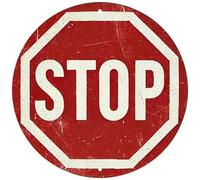 Shein [2D Plano] Arte de pared de aluminio con diseño de señal de stop vintage - Póster redondo retro de 7.8" con símbolo de tráfico, perfecto para bar, caf