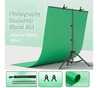 Shein 2m X 1m Soporte de fondo ajustable, sistema de soporte de fondo de fotografía con 2 pinzas, se puede usar con pantalla verde de fotografía, adecuado p