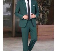 Shein 2pcs/Set Traje de Blazer de unicolor & Pantalones Formales de Cintura Elástica Casual de Academia Lindo Caballero para Niños Preadolescentes Varón en