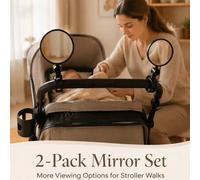 Shein 2piezas/1set Espejo retrovisor portátil para cochecito de bebé sin instalación requerida Espejo reflectante universal - Anti-pérdida para cochecito de
