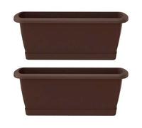 Shein 2x Jardinera Respana con soporte de plastico en color marron 49 (largo) x 18,4 (ancho) x 14,5 (alto) cm. Envío gratuito en 24/48 horas