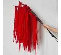 Shein 3/1 pieza Flores colgantes artificiales de glicinia, planta colgante de lágrimas de amante, flores colgantes de seda artificial de amaranto, flores de