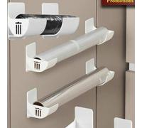 Shein 3/2/1 par de estantes de almacenamiento de cocina montados en la pared, soporte de plástico sin perforación para bolsas de basura, tapas de ollas y or