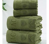 Shein 3/2/1 pieza Toalla de baño con patrón de corazón de jacquard, ligera y absorbente, conveniente para viajes, regalo de pareja, decoración del hogar, bo