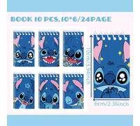 Shein 3/5/6/8/10/12 piezas de útiles de oficina con diseño de Stitch de Disney, set de 12 piezas de libreta, diario y papel de bolsillo con temática de dibu