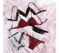 Shein 3 conjuntos de lencería con encaje floral de bra y ropa interior a juego