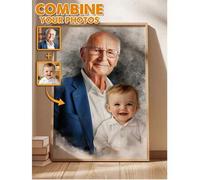 Shein 3 estilos - Agrega a un ser querido a la foto, regalo conmemorativo para papá, mamá, pérdida de padre, madre, retrato familiar a partir de fotos, comb