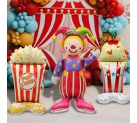 Shein 3 globos decorativos de gran tamaño con tema de carnaval y circo, props de fotografía en 4D estéreo para fiesta de cumpleaños, decoración de tema de p