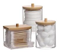 Shein 3 paquetes de dispensador de almacenamiento para hisopos de baño, contenedor redondo de hilo dental, organizador de botellas de medicina