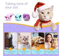 Shein 3 paquetes de juguetes para gatos con forma de ratón, contiene hierba gatera, peluche largo y suave, juguete interactivo de actividad para ratoncito,