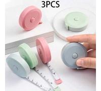 Shein 3 paquetes de Metros de Costura Plásticos de 1.5M/78.74 Pulgadas - Gatillo fácil, Cinta extensible para Oficina, Cintura, Altura, Costura