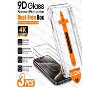 Shein 3 paquetes de protectores de pantalla de vidrio templado 4K Ultra HD compatibles con 17 Pro Max/16 Pro Max/17 Air/17/16/15/14/13/12/11/Plus/Mini/XR/X/