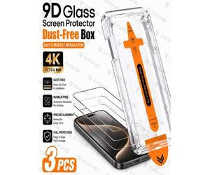 Shein 3 paquetes de protectores de pantalla de vidrio templado 4K Ultra HD compatibles con 17 Pro Max/16 Pro Max/17 Air/17/16/15/14/13/12/11/Plus/Mini/XR/X/