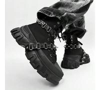 Shein 3 pares de botas de motocicleta con suela gruesa y elevada para hombres, estilo casual punk y preppy, accesorios personalizados, intercambiables, con