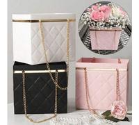 Shein 3 piezas/1 pieza Caja con asa para ramo de flores, cubo de embalaje para floristería para almacenamiento y empaque de ramos, elegante para boda, fiest