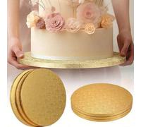 Shein 3 piezas - 1 pieza de 8/10/12 pulgadas Tablero de pastel redondo blanco de uso pesado, bases de pastel de cartón grueso, tableros de pastel resistente