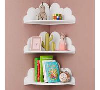 Shein 3 piezas/1 pieza Estantería de pared colgante con nubes blancas creativas y lindas, estantería de almacenamiento de libros para niños, estantería de e