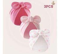 Shein 3 piezas/1 pieza Gorro sin ala de algodón puro unisex para bebé, conjunto de gorro para recién nacido con lazo suave, transpirable y suave, adecuado p