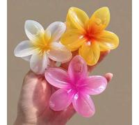 Shein 3 piezas/1 pieza Pasadores de pelo de plástico con forma de flor de 7,1 cm en color rosa, blanco y amarillo. Tamaño grande, ligeros, elegantes, minima