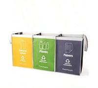 Shein 3 piezas Bolsas de reciclaje de cocina, cestas de almacenamiento para clasificación de residuos domésticos, contenedores divisores impermeables - Amar