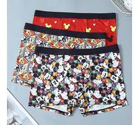 Shein 3 piezas Bóxer de hombre con estampado de graffiti de Disney y dibujos animados, con cintura elástica