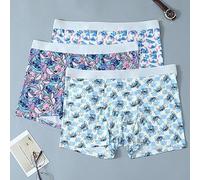 Shein 3 piezas Bóxer de hombre con estampado de graffiti de Disney y dibujos animados, con cintura elástica