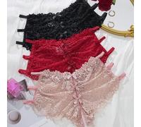 Shein 3 piezas Conjunto de bragas sin entrepierna de encaje de talla grande
