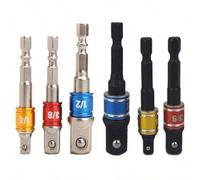 Shein 3 piezas de adaptadores de broca hexagonal de colores con cuentas, varillas de conexión de brocas de 1/2", 1/4", 3/8"