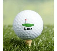 Shein 3 piezas de Bolas de Golf personalizadas, con su nombre debajo del logotipo verde, pelotas de práctica de goma de doble capa, adecuadas para deportes