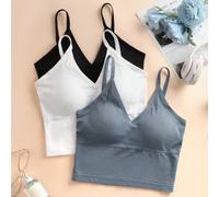 Shein 3 piezas de camiseta básica cómoda de combinación de 3 colores, adecuada para primavera/verano, para hacer ejercicio