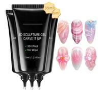 Shein 3 piezas de Gel para escultura 3D de 35ML, Súper pegamento para uñas de gel para decoración de uñas 3D, brillos y joyas, cura con luz UV/LED, regalo d