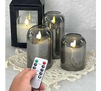 Shein 3 piezas de luces de velas sin llama con temporizador/control remoto, velas LED a pilas, velas de deseo, velas inodoras, 3 piezas de velas pilar reali