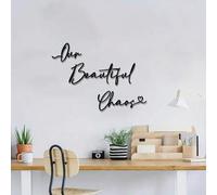 Shein 3 PIEZAS Decoración de pared de "Nuestro hermoso caos", escultura colgante de metal para regalos de boda, tema de amor, adecuada para decoración del h