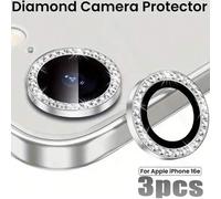 Shein 3 piezas Lámina protectora de alta transparencia para lente de cámara, compatible con 16e/16/15/14/13/12/11 ProMax/Mini/Plus - Juego de anillo protect