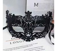 Shein 3 piezas Máscara de encaje veneciano con polvo dorado de cabeza plana, máscara de disfraz de maquillaje de bola, máscara de ojo, máscara de fiesta par
