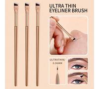 Shein 3 piezas Pinceles de delineador de ojos DORADOS con borde de cuchillo, pinceles de maquillaje para delineador líquido de ojos ultra finos y de ángulo