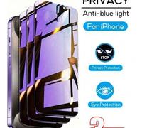 Shein 3 Piezas [Privacidad + Anti luz azul] Película protectora de pantalla de vidrio templado compatible con iPhone, regalo para cumpleaños, familia y amig